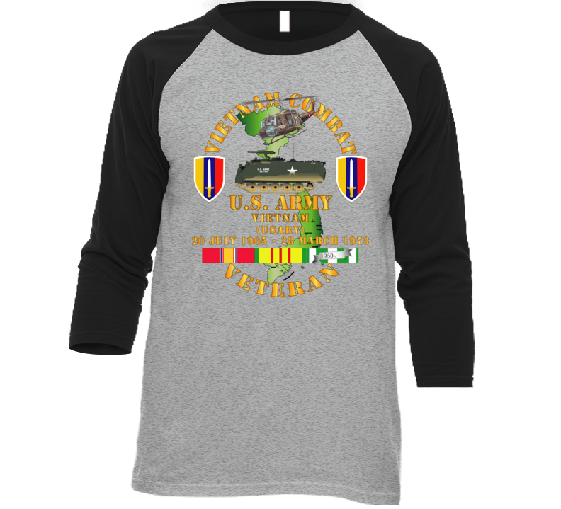 Army - Vietnam Combat Veteran - Us Army Vietnam - Usarv Baseball Raglan