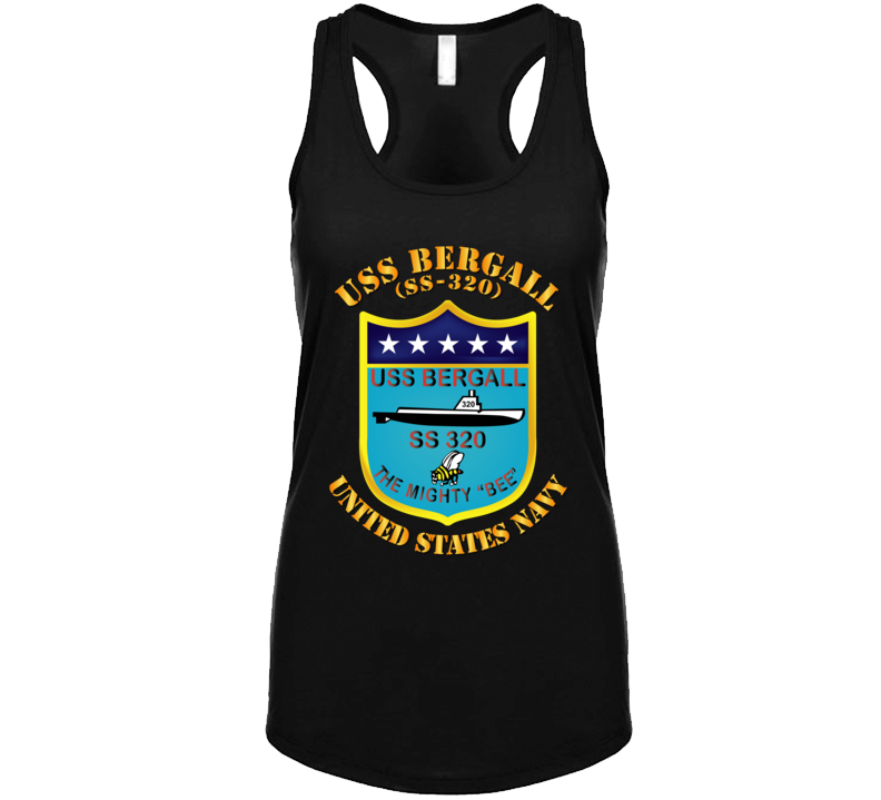 Navy - Uss Bergall (ss-320) Ladies Tanktop T Shirt