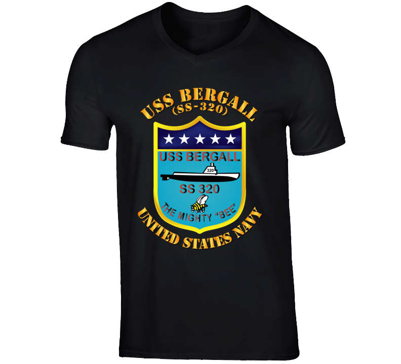 Navy - Uss Bergall (ss-320) V-neck T Shirt
