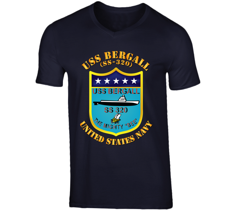 Navy - Uss Bergall (ss-320) V-neck T Shirt