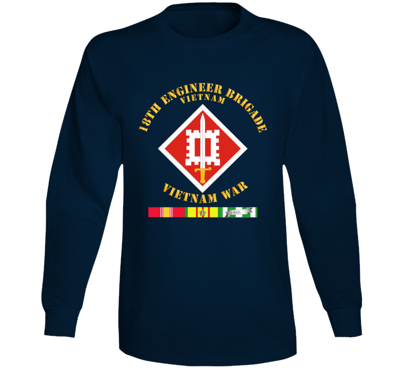 Army - 18th Engineer Brigade Vietnam - Vietnam War W Svc - Long Sleeve