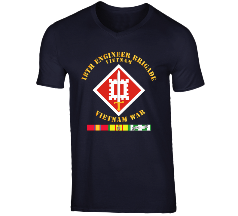 Army - 18th Engineer Brigade Vietnam - Vietnam War W Svc - V-neck