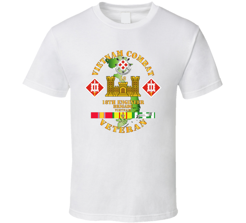 Army - Vietnam Combat Engineer - 18th Engineer Bde W Svc T Shirt