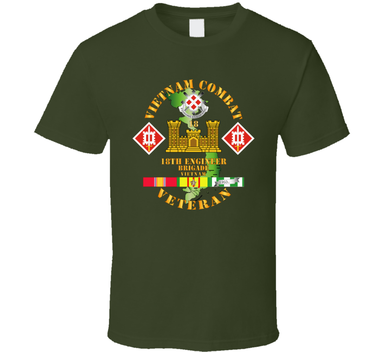 Army - Vietnam Combat Engineer - 18th Engineer Bde W Svc T Shirt