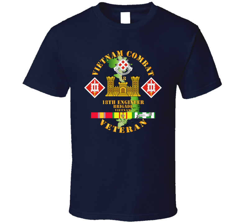 Army - Vietnam Combat Engineer - 18th Engineer Bde W Svc T Shirt