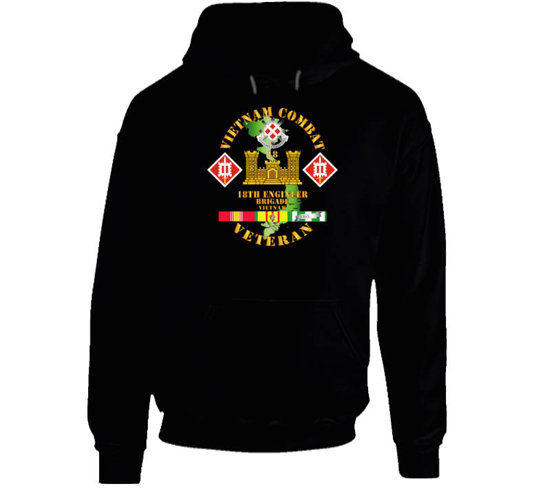 Army - Vietnam Combat Engineer - 18th Engineer Bde W Svc Hoodie