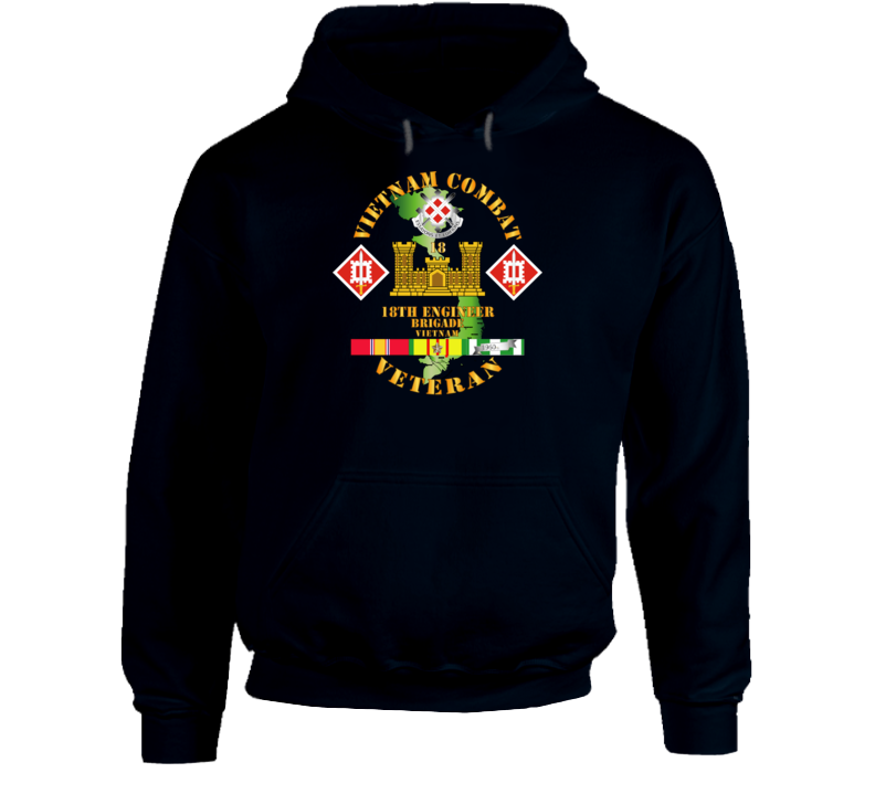 Army - Vietnam Combat Engineer - 18th Engineer Bde W Svc Hoodie