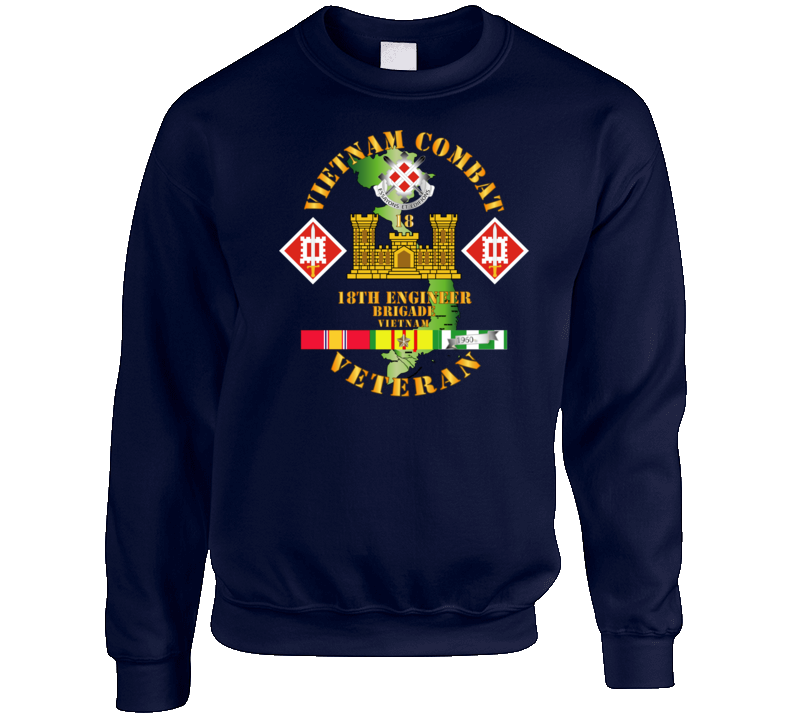 Army - Vietnam Combat Engineer - 18th Engineer Bde W Svc Sweat Shirt