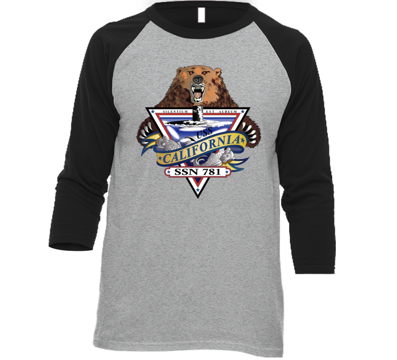 Navy - Uss California (ssn-781) Wo Txt Baseball Raglan T Shirt
