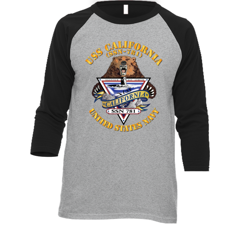 Navy - Uss California (ssn-781) Baseball Raglan T Shirt