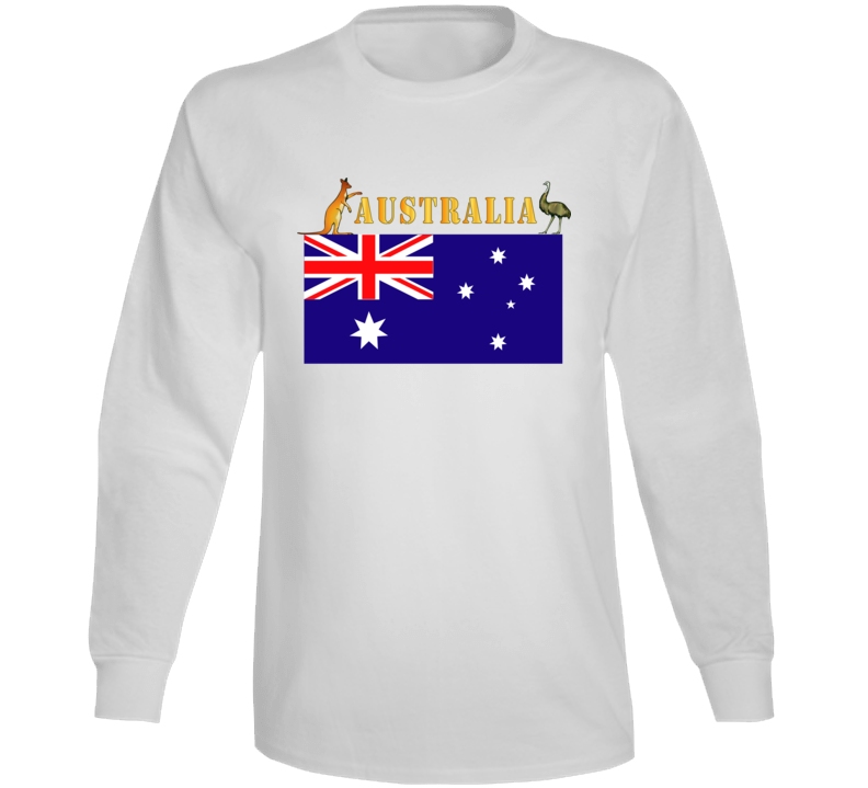 Flag - Australia W Roo And Emu W Txt Long Sleeve