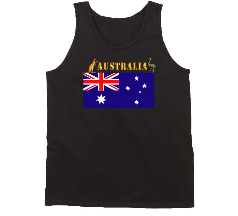 Flag - Australia W Roo And Emu W Txt Tanktop