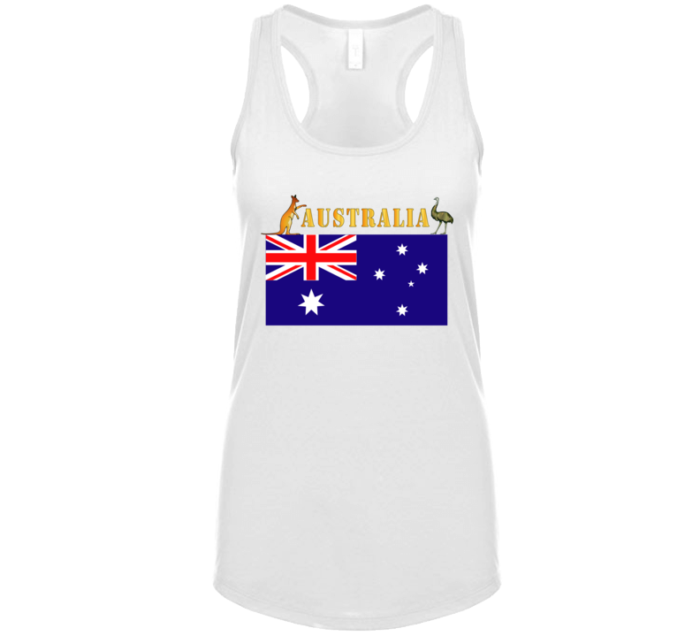 Flag - Australia W Roo And Emu W Txt T Shirt