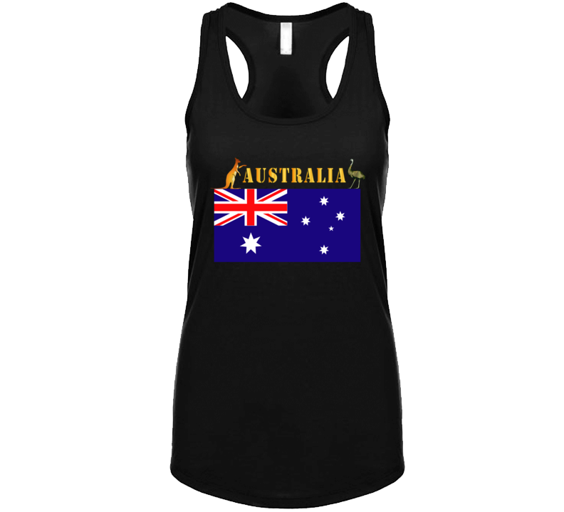 Flag - Australia W Roo And Emu W Txt T Shirt