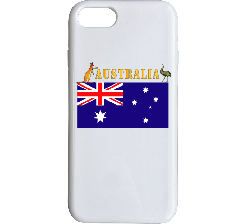 Flag - Australia W Roo And Emu W Txt Phone Case