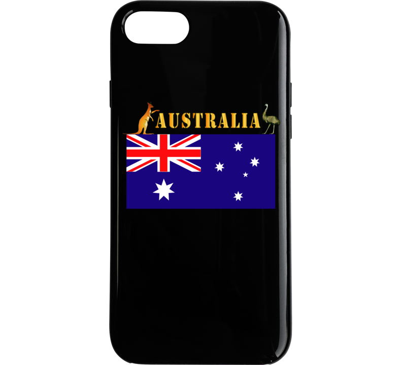 Flag - Australia W Roo And Emu W Txt Phone Case