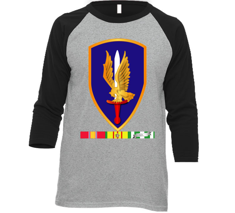 Army -  1st Aviation Brigade Vietnam W Svc Wo Txt Baseball Raglan T Shirt