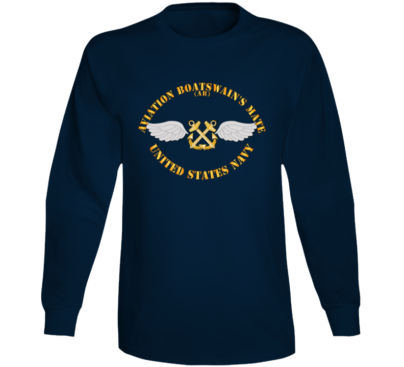 Navy - Rate - Aviation Boatswain's Mate - Gold Anchor W Txt Long Sleeve