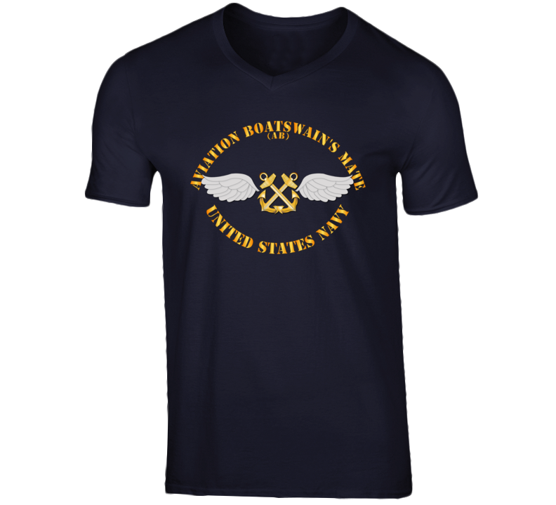 Navy - Rate - Aviation Boatswain's Mate - Gold Anchor W Txt V-neck