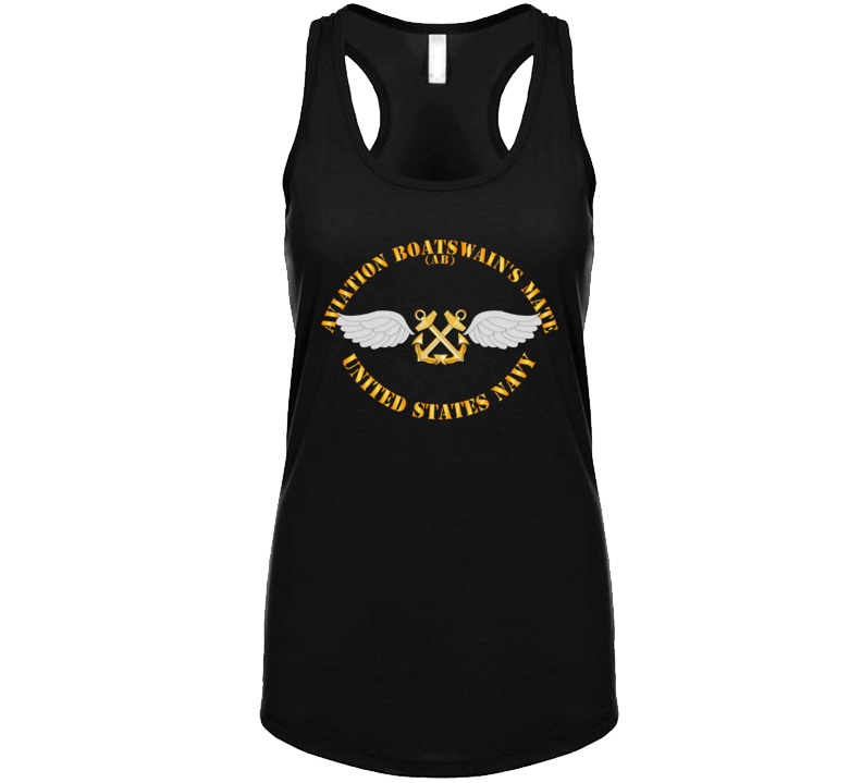 Navy - Rate - Aviation Boatswain's Mate - Gold Anchor W Txt Ladies Tanktop