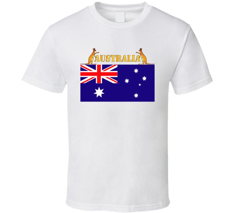Flag - Australia w 2 Roo w Txt T Shirt