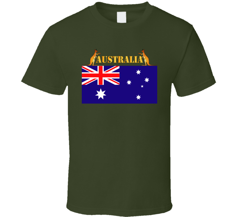 Flag - Australia w 2 Roo w Txt T Shirt