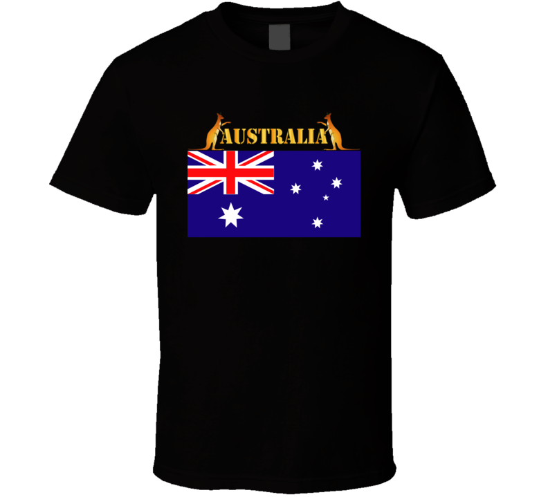 Flag - Australia w 2 Roo w Txt T Shirt
