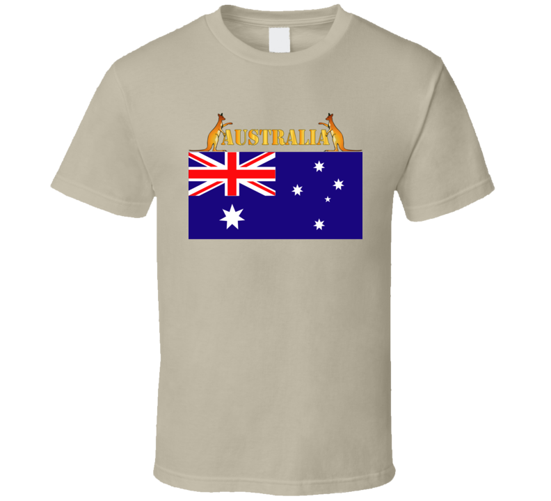 Flag - Australia w 2 Roo w Txt T Shirt