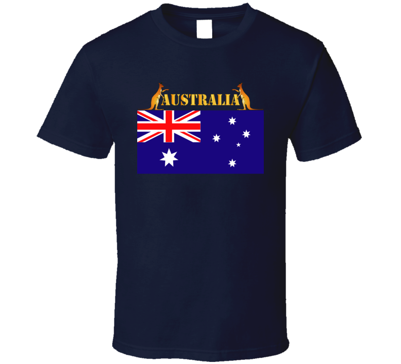Flag - Australia w 2 Roo w Txt T Shirt