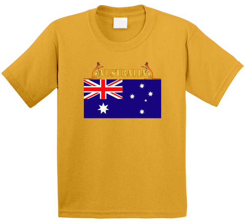 Flag - Australia W 2 Roo W Txt T Shirt