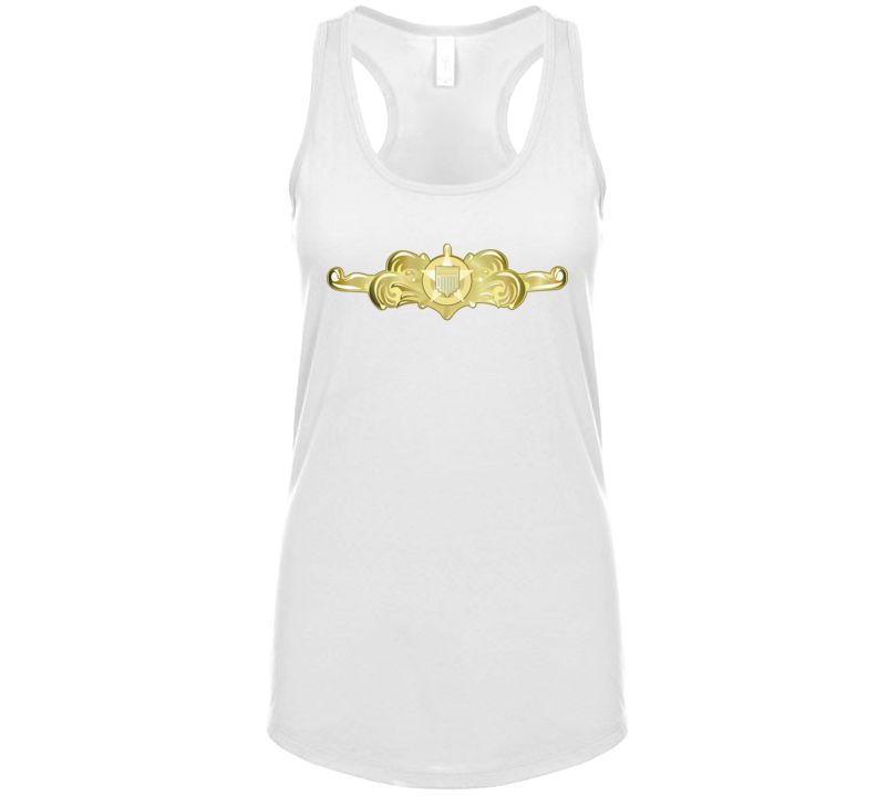 Uscg - Cutterman Badge - Officer - Gold Wo Txt Ladies T Shirt