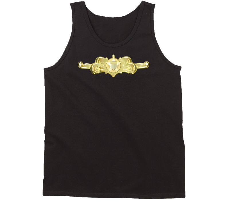Uscg - Cutterman Badge - Officer - Gold Wo Txt Tanktop
