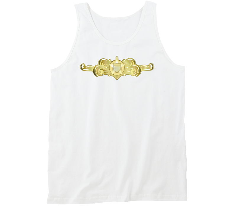 Uscg - Cutterman Badge - Officer - Gold Wo Txt Tanktop