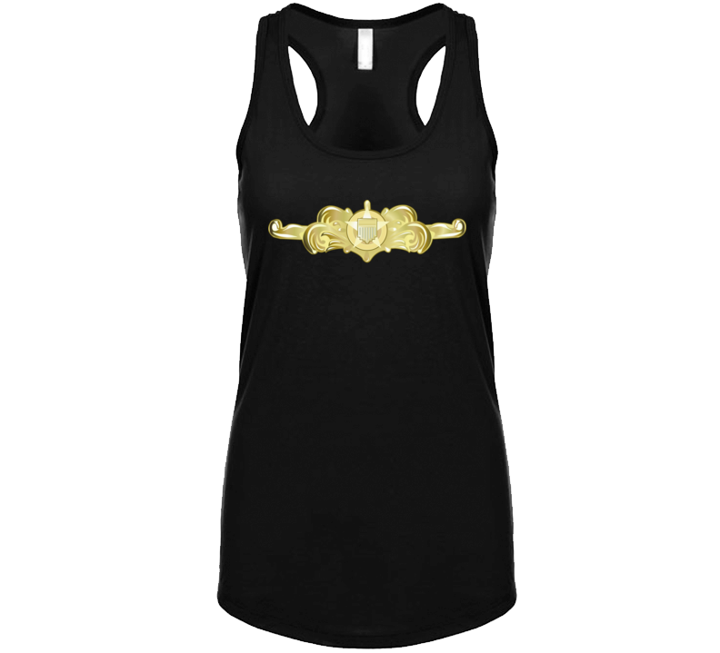 Uscg - Cutterman Badge - Officer - Gold Wo Txt Ladies T Shirt