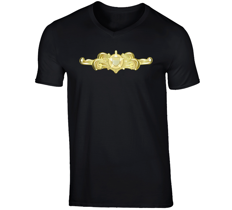 Uscg - Cutterman Badge - Officer - Gold Wo Txt T Shirt
