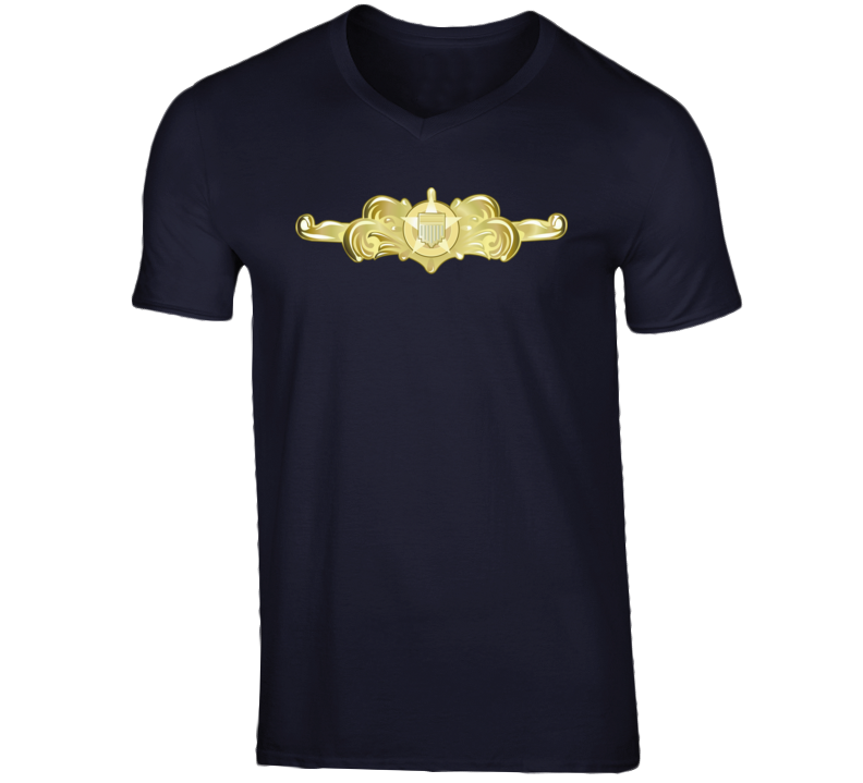 Uscg - Cutterman Badge - Officer - Gold Wo Txt T Shirt