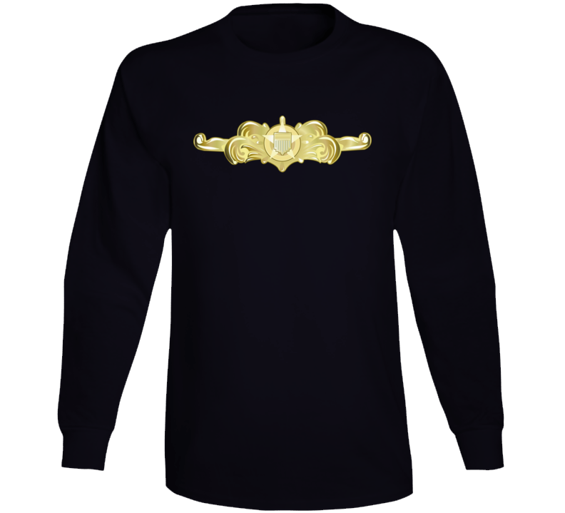 Uscg - Cutterman Badge - Officer - Gold Wo Txt Long Sleeve Long Sleeve