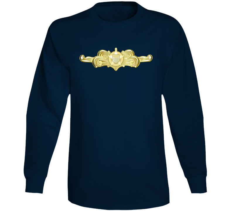 Uscg - Cutterman Badge - Officer - Gold Wo Txt Long Sleeve Long Sleeve