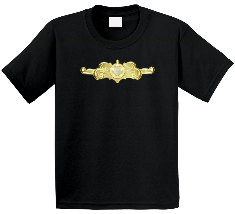 Uscg - Cutterman Badge - Officer - Gold Wo Txt Kids T Shirt