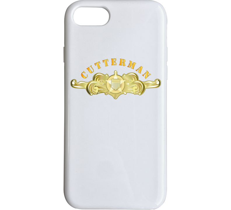 Uscg - Cutterman Badge - Officer - Gold W Top Txt Phone Case