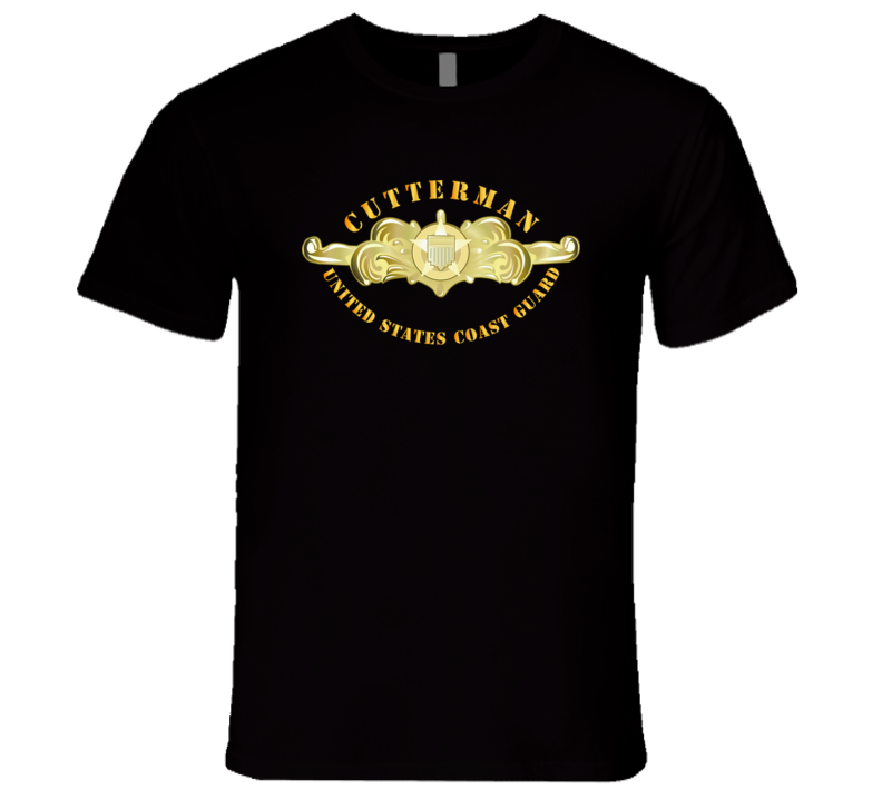 Uscg - Cutterman Badge - Officer - Gold Premium T Shirt