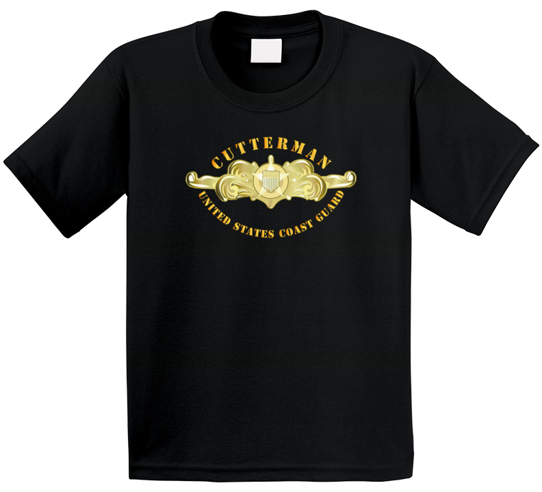 Uscg - Cutterman Badge - Officer - Gold Kids T Shirt