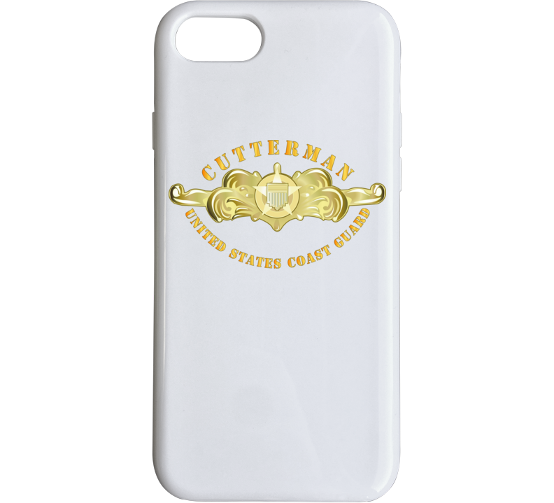 Uscg - Cutterman Badge - Officer - Gold Phone Case