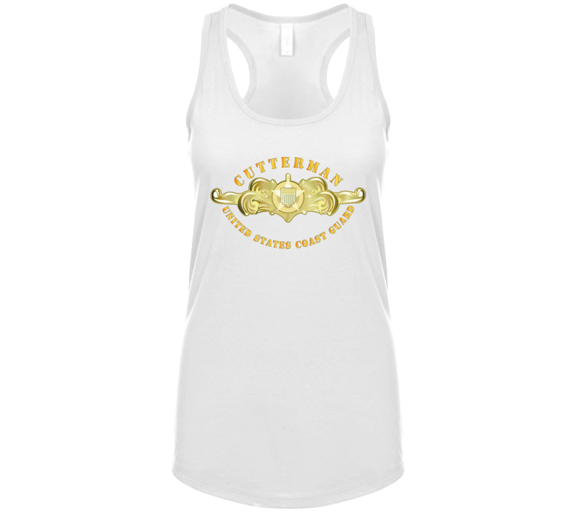 Uscg - Cutterman Badge - Officer - Gold Ladies T Shirt