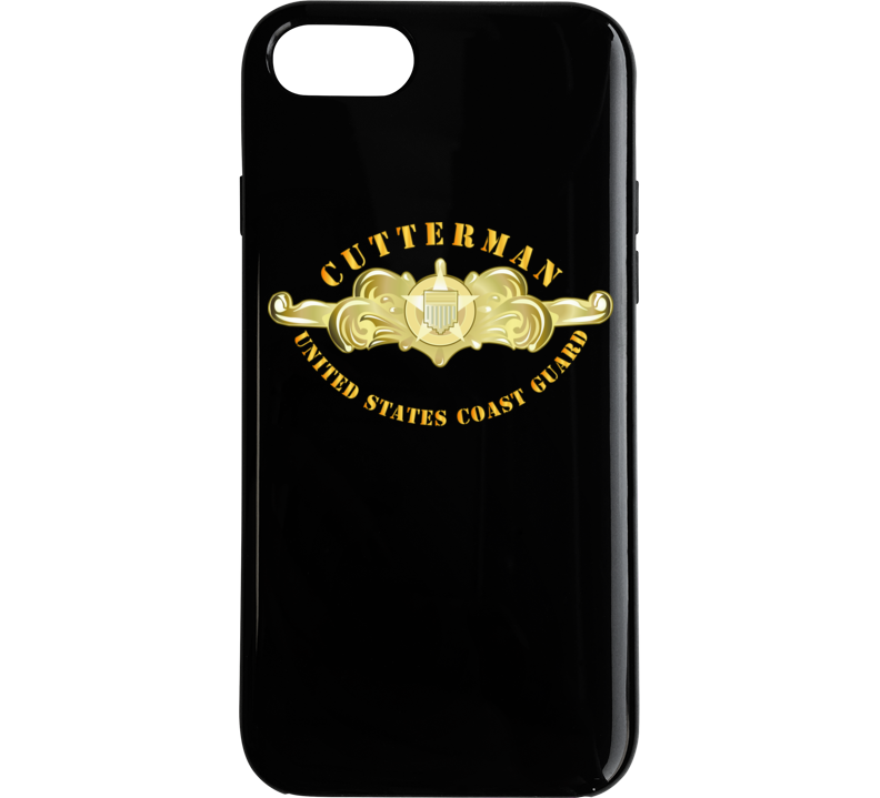 Uscg - Cutterman Badge - Officer - Gold Phone Case