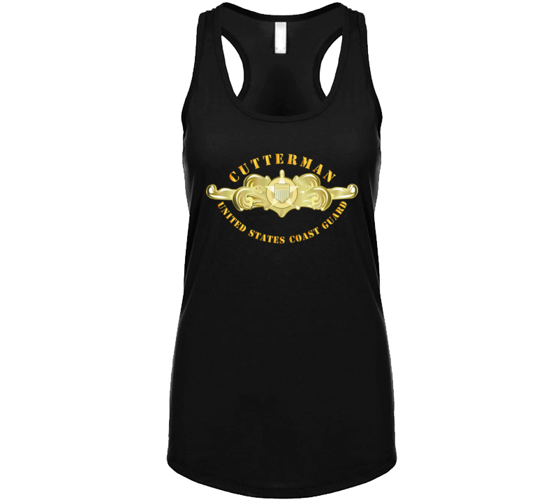 Uscg - Cutterman Badge - Officer - Gold Ladies T Shirt