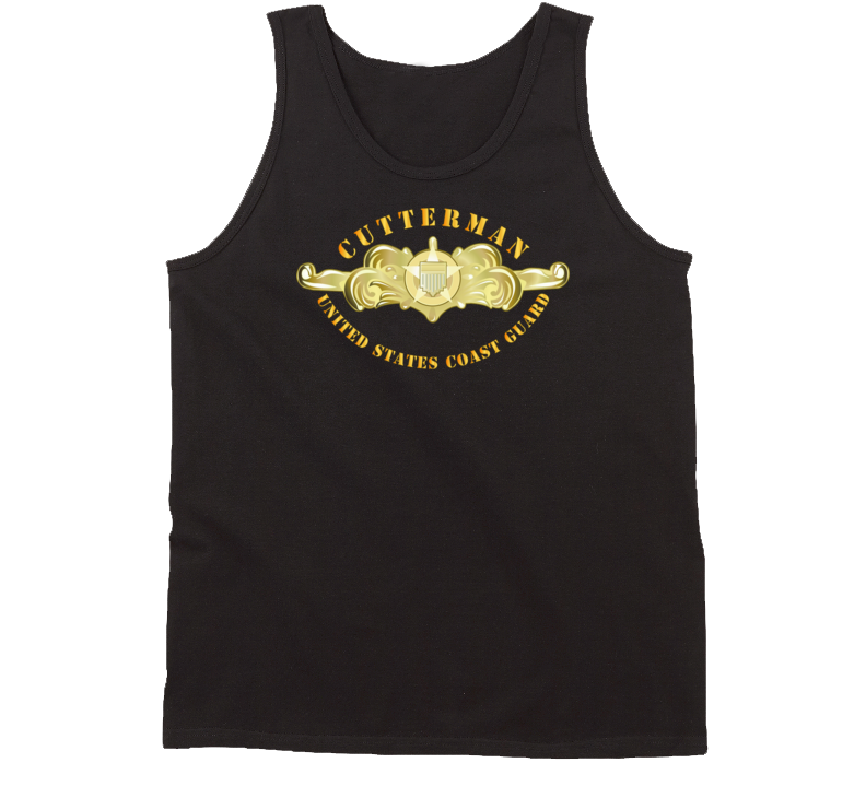 Uscg - Cutterman Badge - Officer - Gold Tanktop