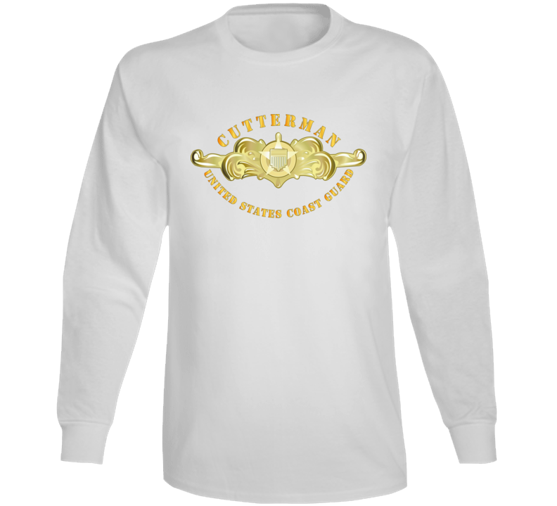 Uscg - Cutterman Badge - Officer - Gold Long Sleeve Long Sleeve