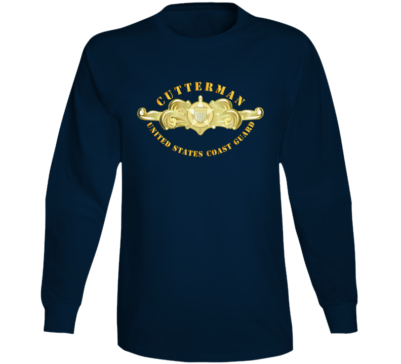 Uscg - Cutterman Badge - Officer - Gold Long Sleeve Long Sleeve