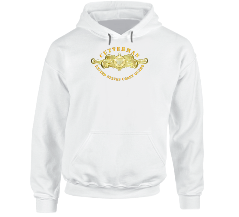 Uscg - Cutterman Badge - Officer - Gold Hoodie